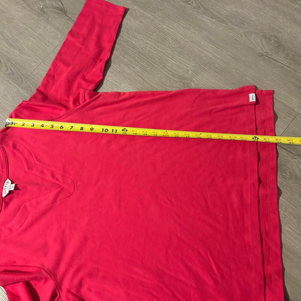 Orvis Classic Collection V-Neck 3/4 Sleeve Tee Magenta Medium | Pima - Picture 6 of 7